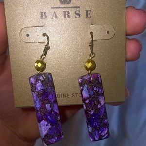 Genuine Purple Turquoise stone earings